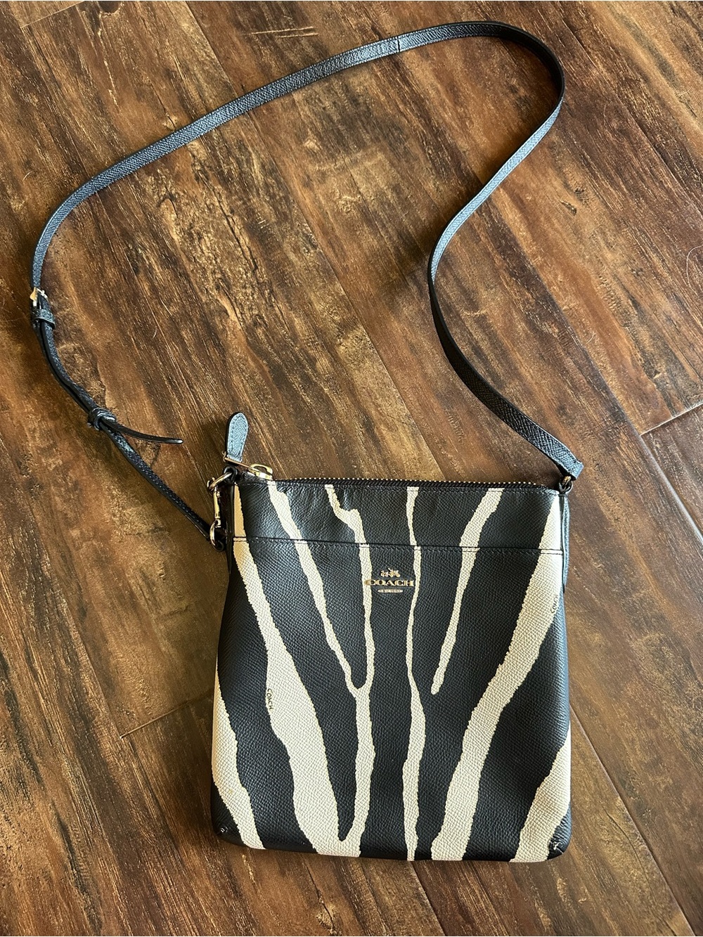 Coach Black and White Zebra-Print Crossbody